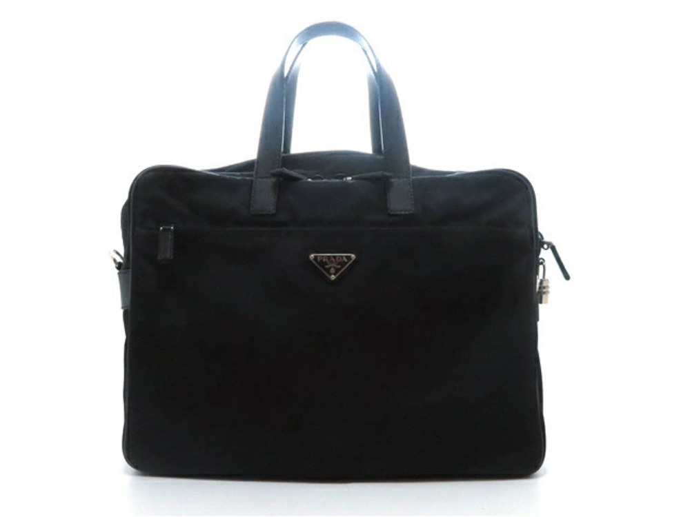 Prada Briefcase Tessuto Business Bag Saffiano Black
